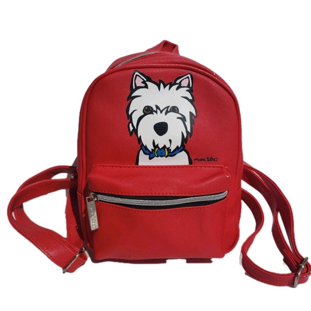 Marc Tetro Mini Backpack Red Westie Dog West Highland White Terrier Purse Bag